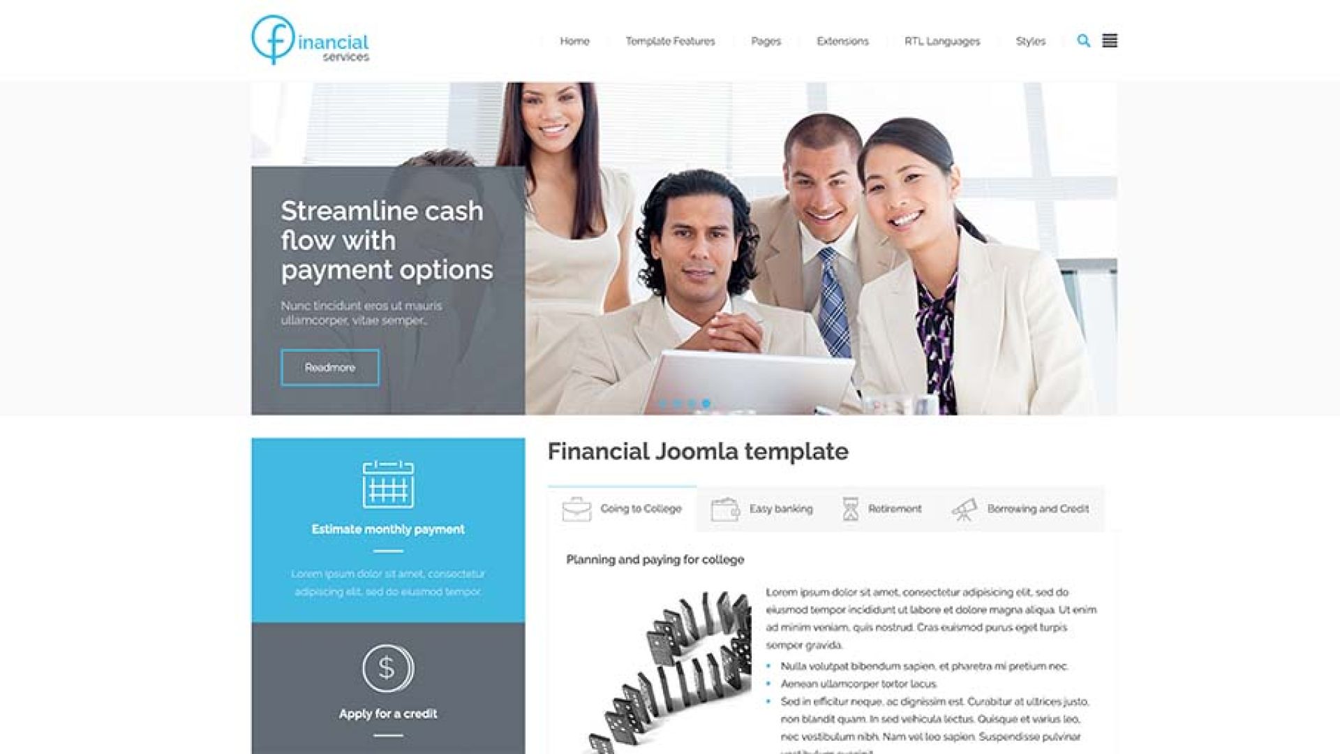 JM Financial Services - Darmowy szablon Joomla