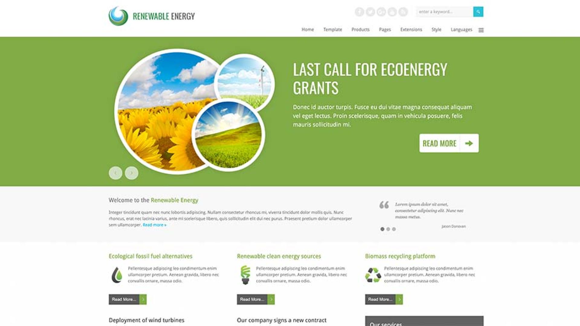 JM Renewable Energy - Darmowy szablon Joomla