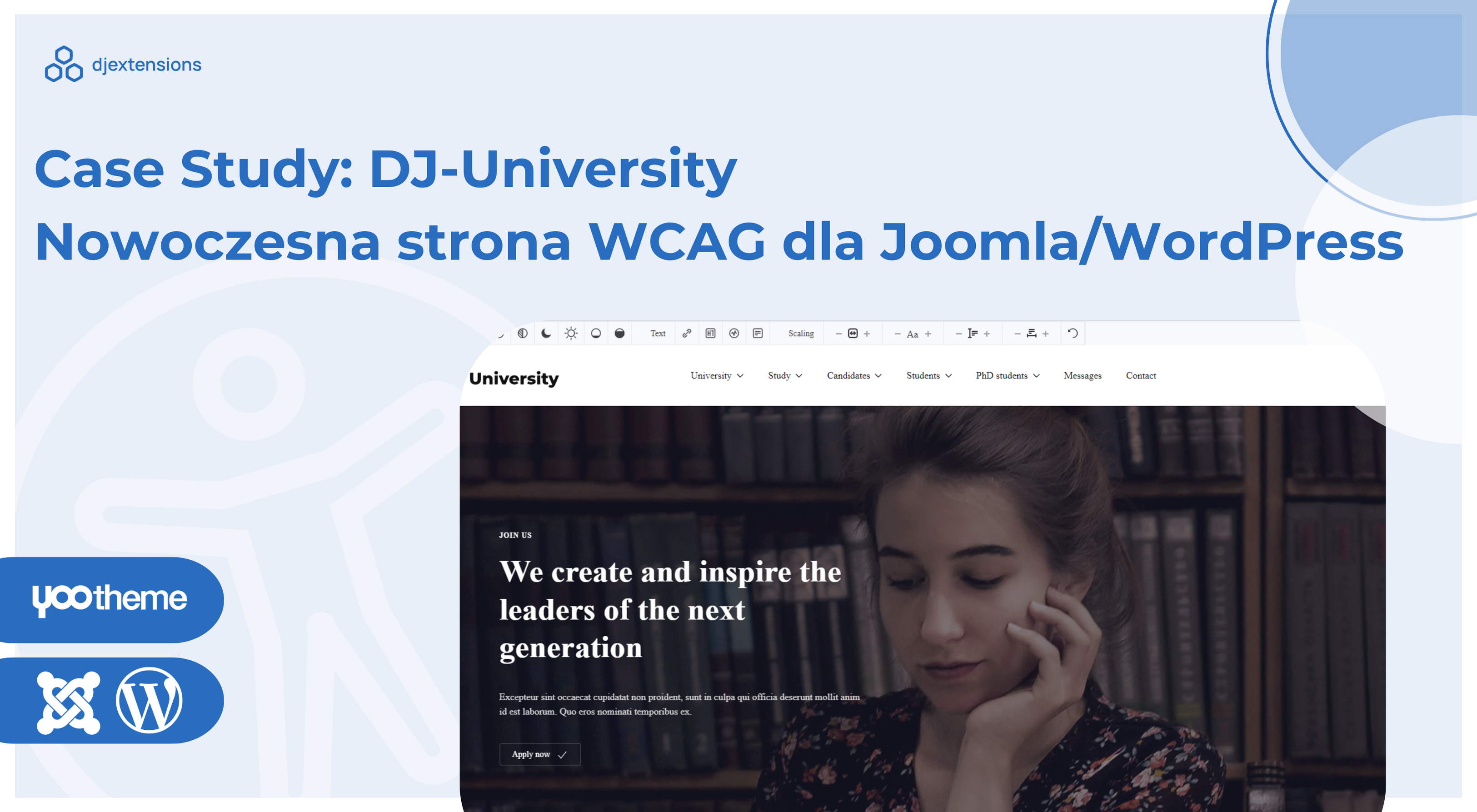 Case study: DJ-University - kompletne rozwiązanie dla strony WCAG