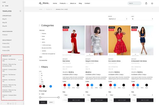 dj-fashionstore szablon sklepu odzieżowego dla Joomla oparty na yootheme pro widok szablonów kategorii