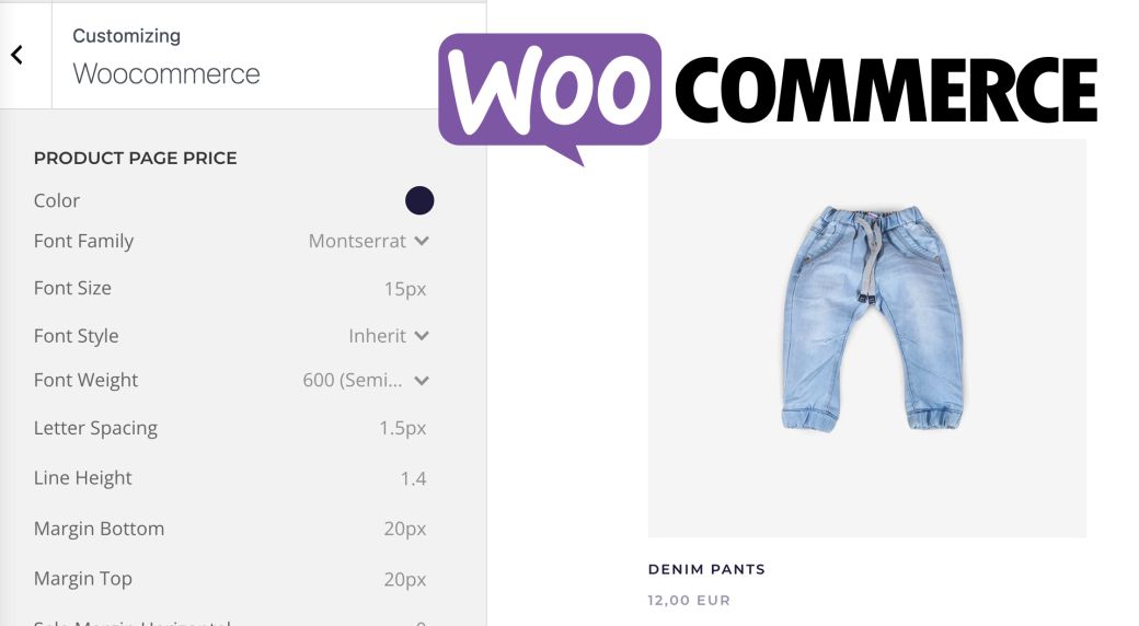 WordPress WooCommerce web builder