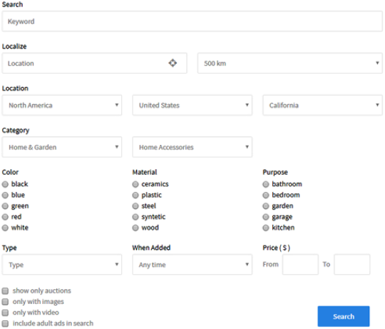 MyPlace - darmowy szablon ogłoszeniowy Joomla wyszukiwarka ogłoszeń